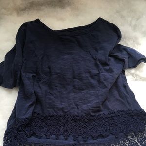Navy blue flowy top